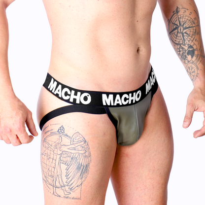 MACHO - MX27GR LEDERJOCK GRAU BEIGE XL
