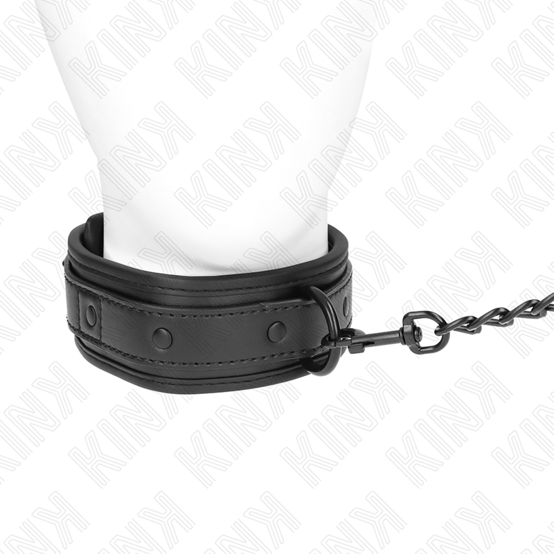 KINK - NEOPREEN BONDAGE HALSBAND MODEL 2 MET RIEM 78 CM VERSTELBAAR 37,5 X 49,5 CM