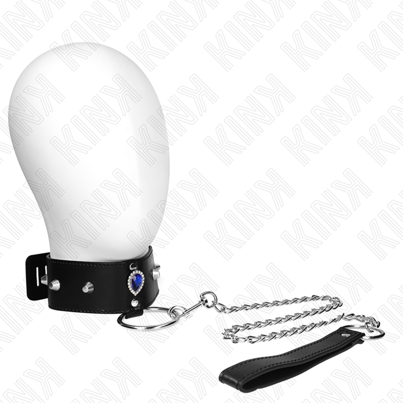 KINK - NECKLACE 65 CM WITH BAND WITH BLUE DIAMONDS ADJUSTABLE 36-43 CM X 5 CM