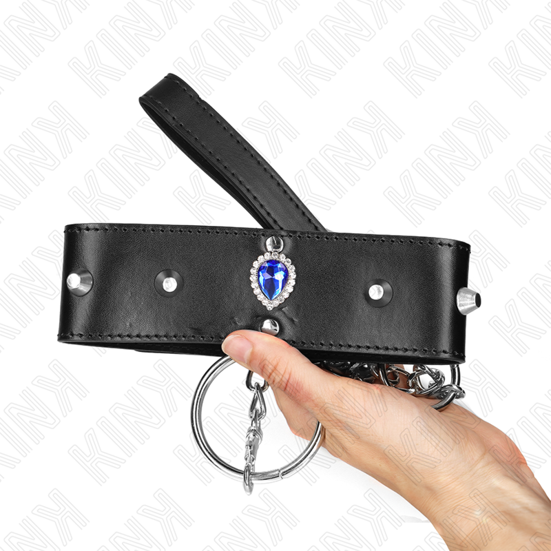KINK - NECKLACE 65 CM WITH BAND WITH BLUE DIAMONDS ADJUSTABLE 36-43 CM X 5 CM