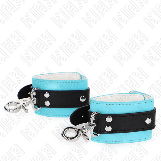 KINK - POIGNETS VERROUILLABLES PREMIUM NOIR/BLEU RÉGLABLES 21-28 CM X 5,5 CM