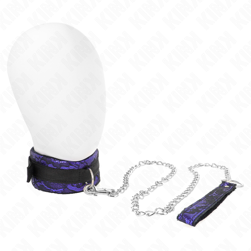 KINK - KORTE FLUWELEN KANTEN KETTING MET RIEM 105 CM MET NYLON BIES 44 X 5,5 CM