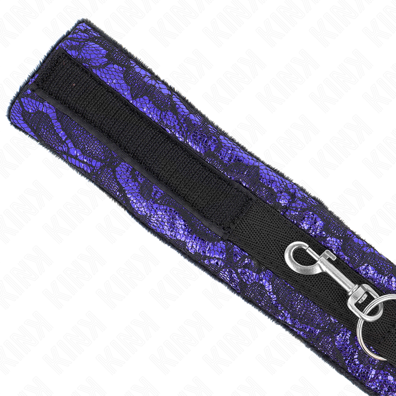 KINK - KORTE FLUWELEN KANTEN KETTING MET RIEM 105 CM MET NYLON BIES 44 X 5,5 CM