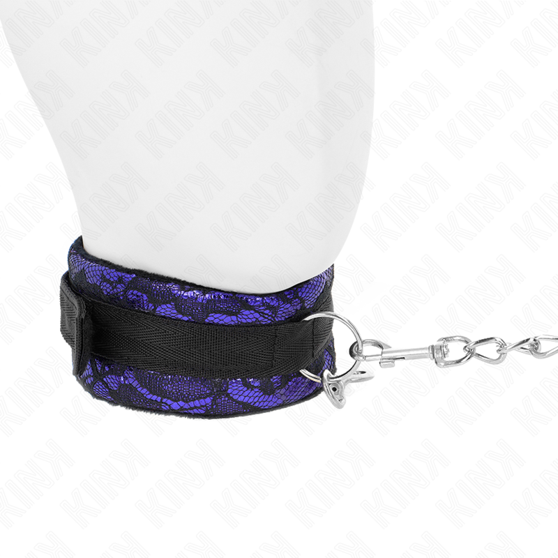 KINK - COLLIER COURT EN VELOURS ET DENTELLE AVEC CEINTURE 105 CM AVEC BORDURE EN NYLON 44 X 5,5 CM
