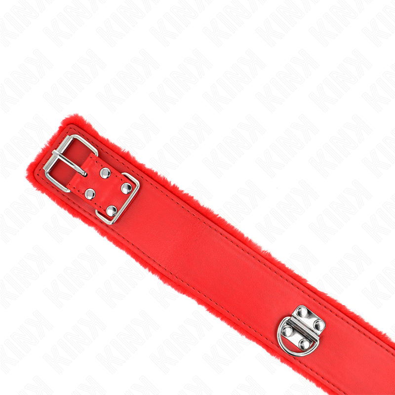 KINK - COLLIER AVEC LAISSE 116 CM AVEC CLOUS ARGENTÉS MODÈLE 4 ROUGE RÉGLABLE 40-48 CM X 6 CM