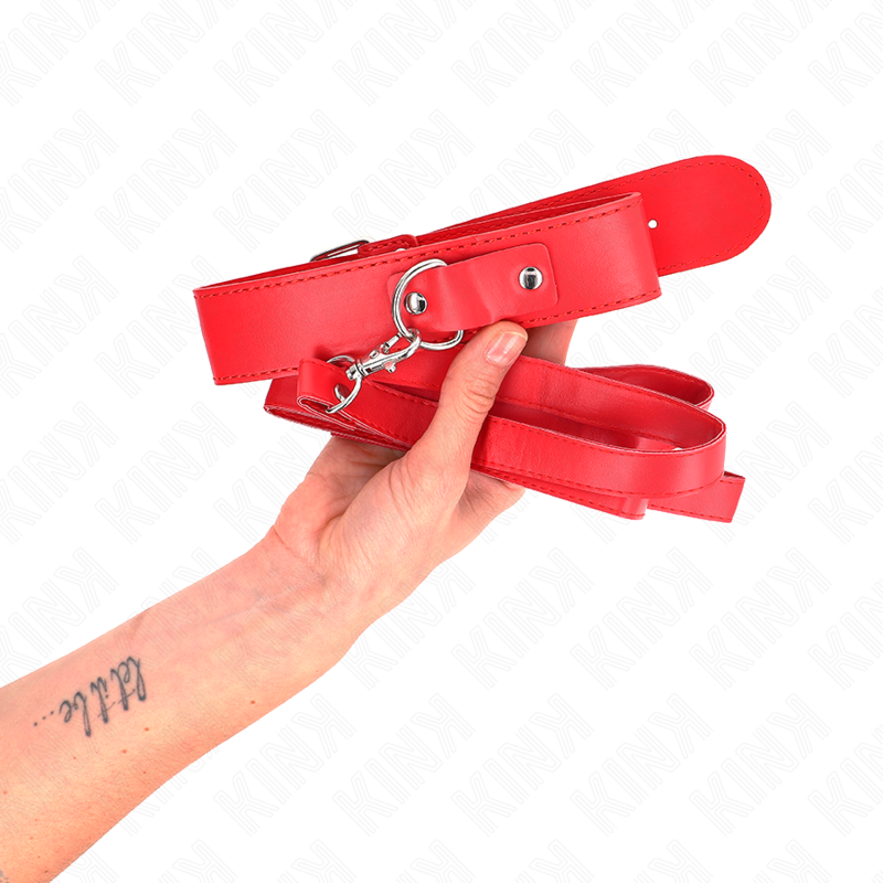 KINK - KETTING MET RIEM 116 CM ROJO BAND VERSTELBAAR 32-50 CM X 8 CM