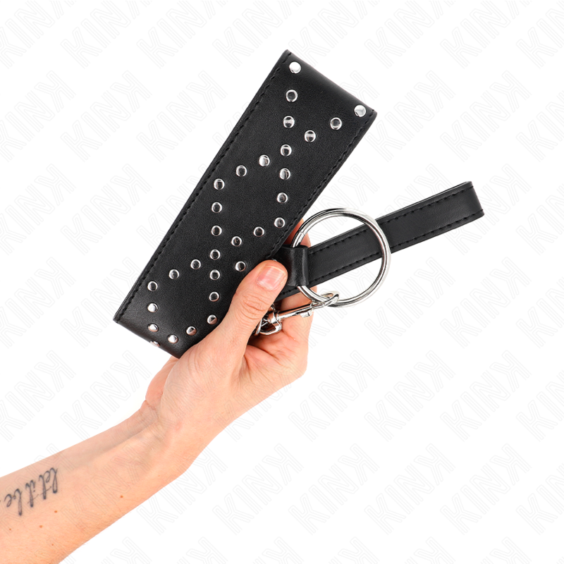 KINK - COLLIER 65 CM AVEC LAISSE À CLOUS ARGENTÉS MODÈLE 3 RÉGLABLE 36-43 CM X 5 CM