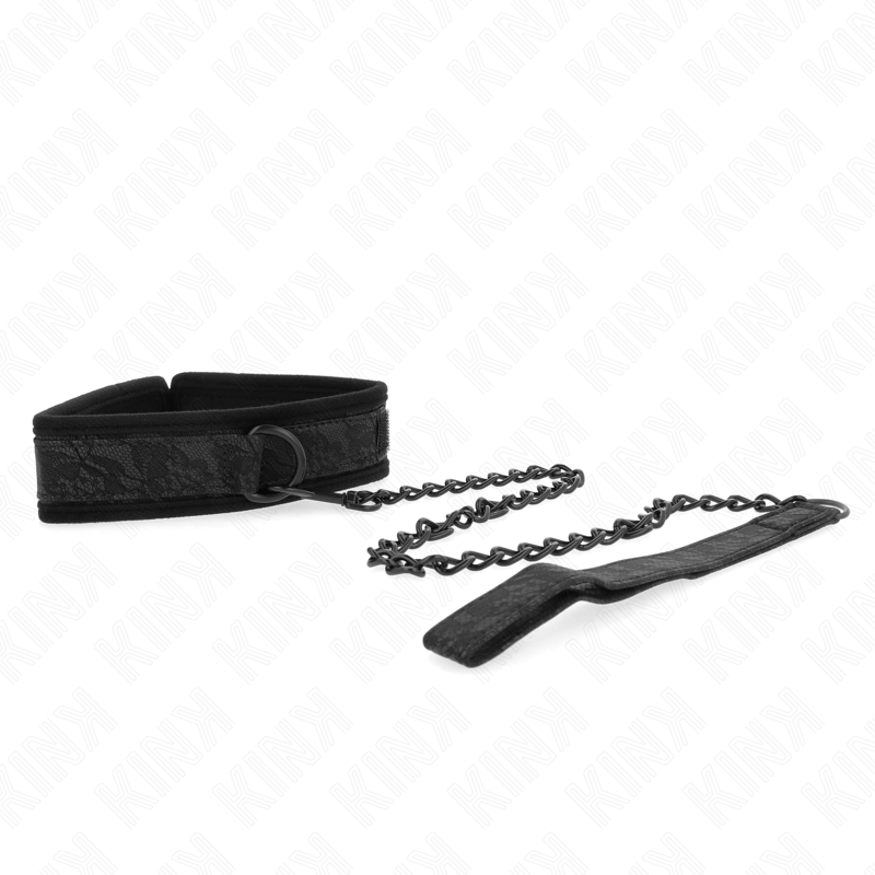 KINK - BASISMODEL HALSBAND MET LIJN 77 CM MODEL 5 VERSTELBAAR 34-54 CM X 5 CM