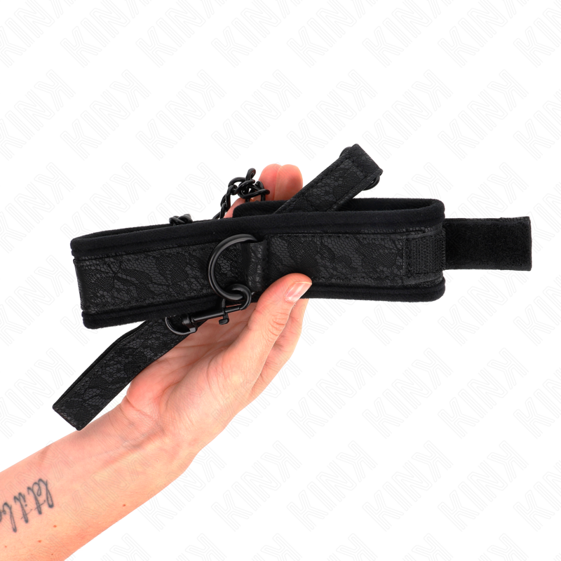 KINK - BASISMODEL HALSBAND MET LIJN 77 CM MODEL 5 VERSTELBAAR 34-54 CM X 5 CM