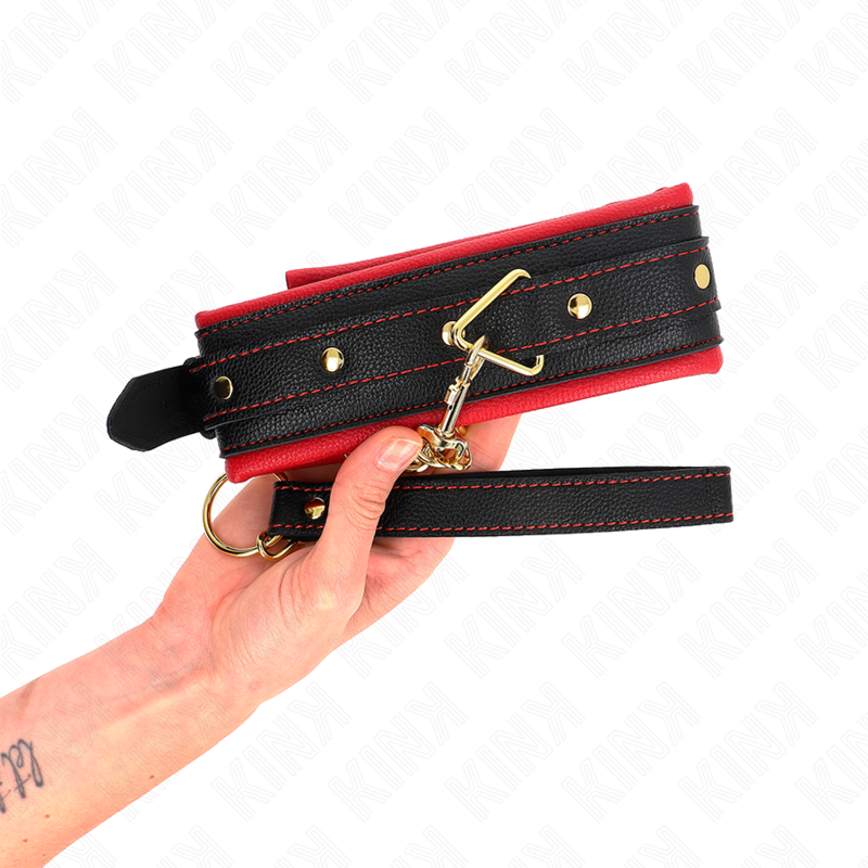 KINK - HALSBAND MET LIJN VAN EENVOUDIGE STOF, VERSTELBAAR 33-48 CM X 5,7 CM
