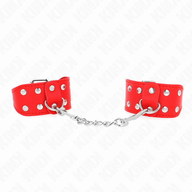 KINK - ARMBANDEN MET DUBBELE RIJ VERSTELBARE STUDS ROOD