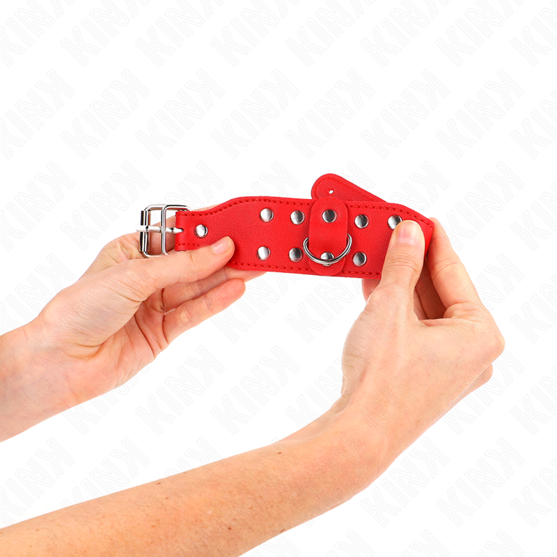 KINK - ARMBANDEN MET DUBBELE RIJ VERSTELBARE STUDS ROOD