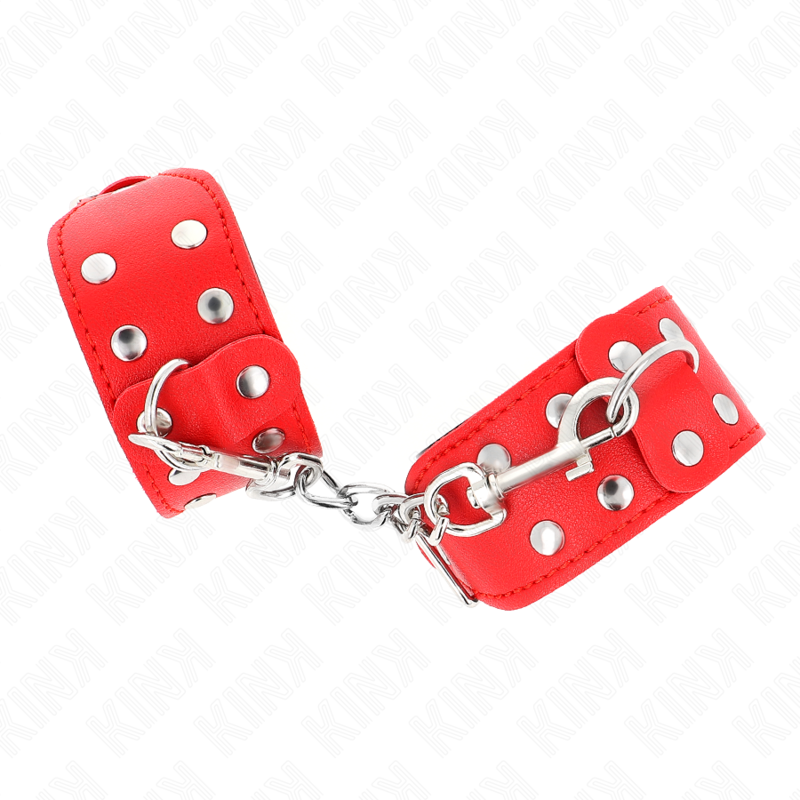 KINK - ARMBANDEN MET DUBBELE RIJ VERSTELBARE STUDS ROOD