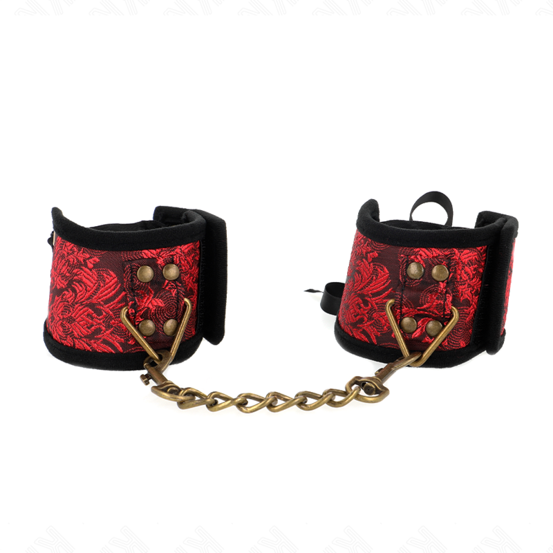 KINK - SCANDAL POLSMANCHET ROOD-ZWARTE KANT DETAILS 24,5 CM X 6,5 CM