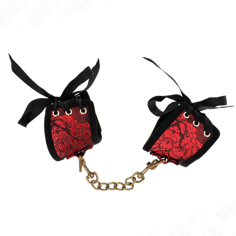 KINK - SCANDAL POLSMANCHET ROOD-ZWARTE KANT DETAILS 24,5 CM X 6,5 CM