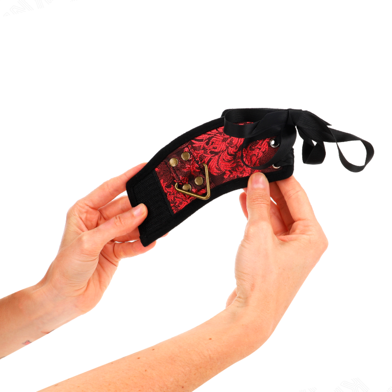 KINK - BRACELET SCANDAL DÉTAILS EN DENTELLE ROUGE-NOIR 24,5 CM X 6,5 CM