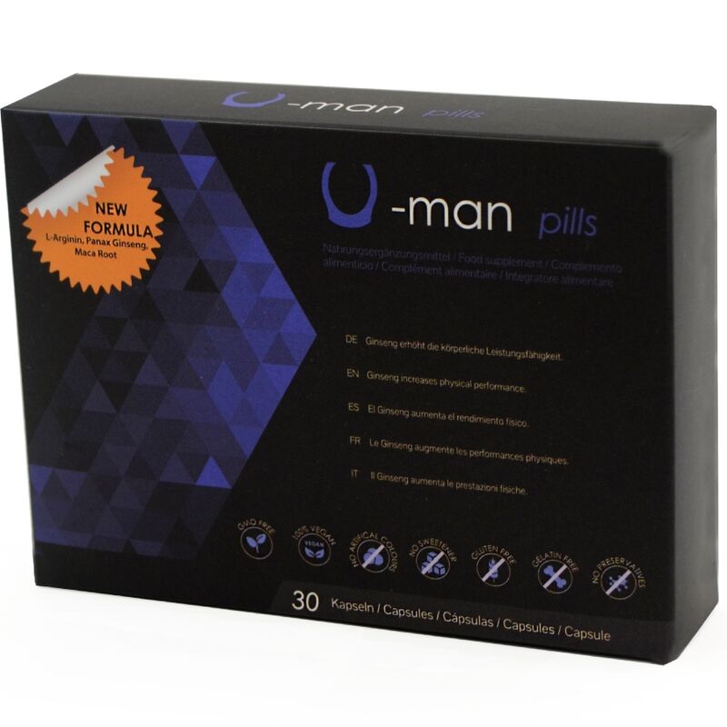 500 COSMETICS - U-MAN AMÉLIORE LA TAILLE DU PÉNIS ET LA PUISSANCE SEXUELLE - 30 CAPSULES