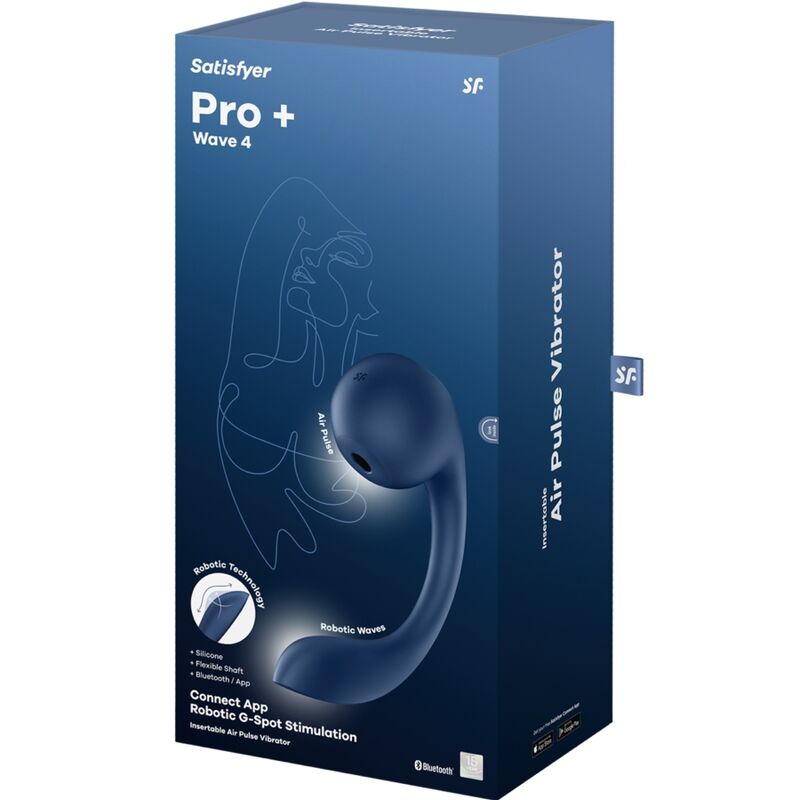SATISFYER - PRO+ WAVE 4 G-SPOT &amp; AIR PULSE STIMULATOR GRATIS APP DONKERBLAUW
