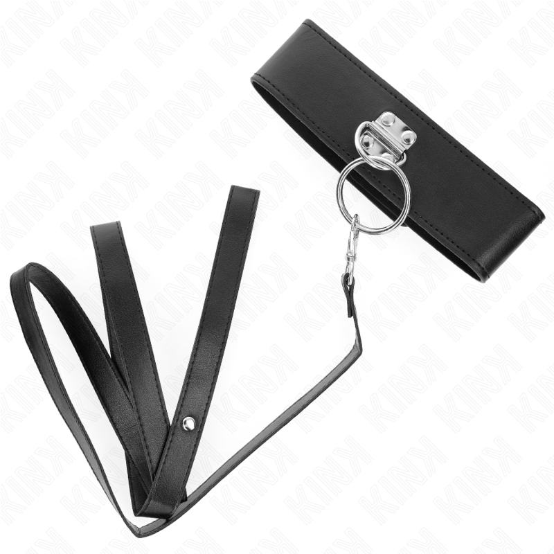 KINK - STUDDED LEASH 116 CM HALSBAND MET KUNSTLEDEREN BAND 50 X 5 CM