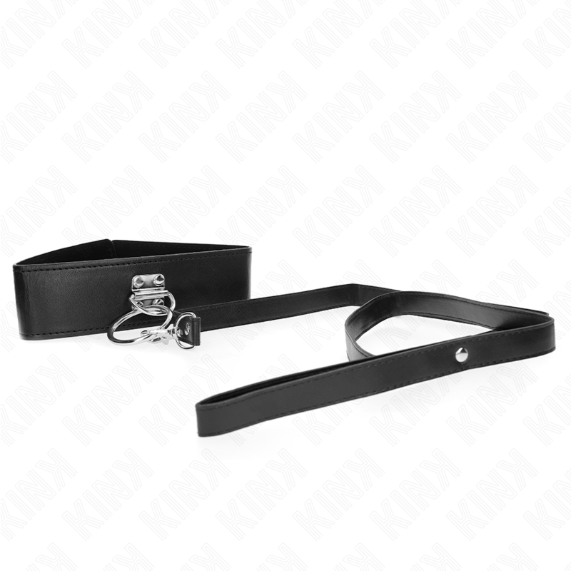 KINK - STUDDED LEASH 116 CM HALSBAND MET KUNSTLEDEREN BAND 50 X 5 CM