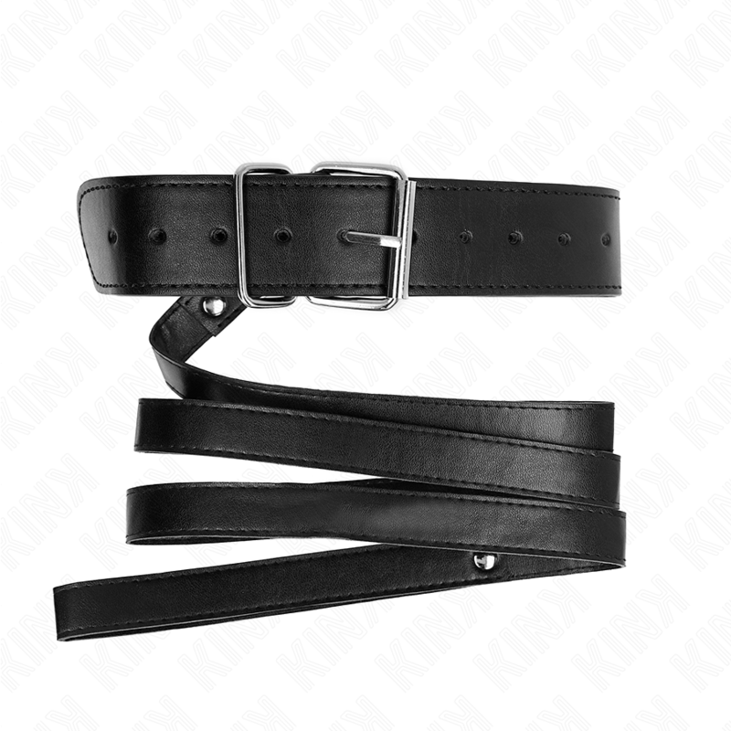KINK - COLLIER AVEC CEINTURE 116 CM NOIR SANGLE RÉGLABLE 32-50 CM X 8 CM