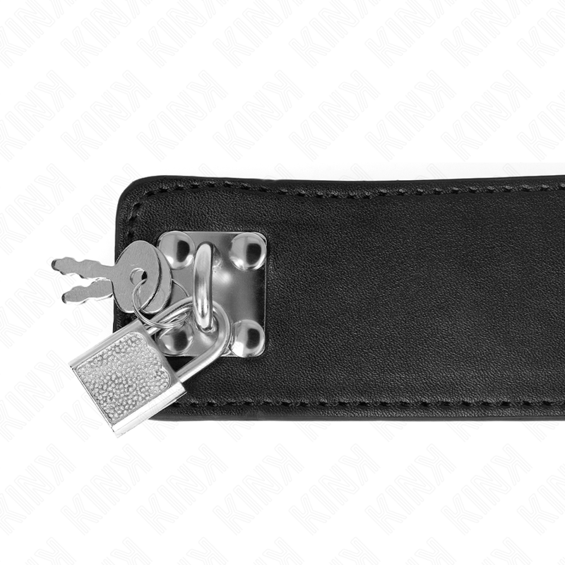 KINK - KETTING MET RIEM 65 CM MET BREDE ZWARTE BAND VERSTELBAAR 33,5-41 CM X 5 CM