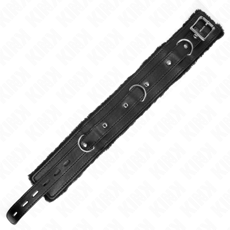 KINK - HALSBAND MET LIJN 65 CM MET BEPERKINGEN ZWART 36-42 CM X 5,5 CM