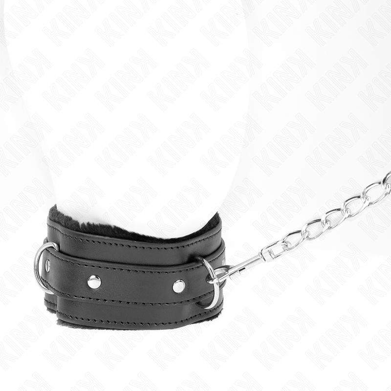 KINK - HALSBAND MET LIJN 65 CM MET BEPERKINGEN ZWART 36-42 CM X 5,5 CM