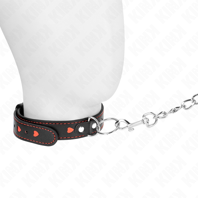 KINK - NECKLACE WITH RIBBON 65 CM HEART DETAILS 52.5 X 2.5 CM