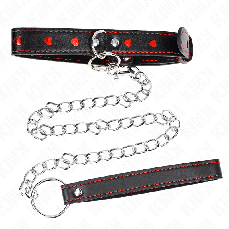 KINK - NECKLACE WITH RIBBON 65 CM HEART DETAILS 52.5 X 2.5 CM