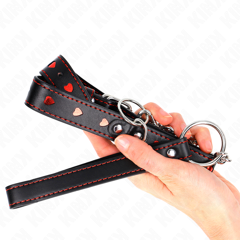 KINK - KETTING MET LINT 65 CM HARTDETAILS 52,5 X 2,5 CM