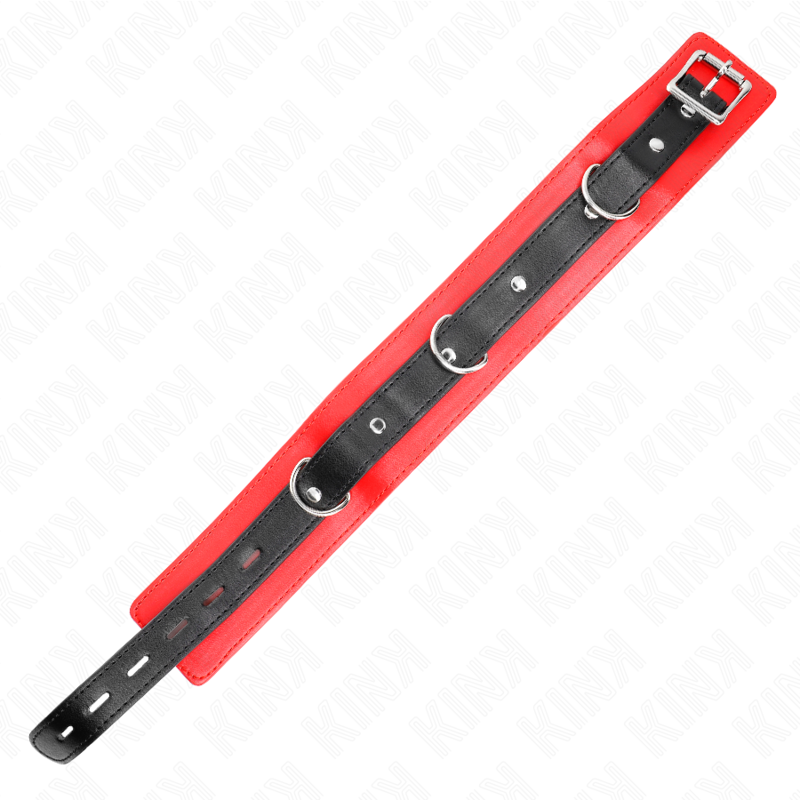 KINK - KRAAG MET RIEM 65 CM MET RODE BAND 54 X 4,5 CM