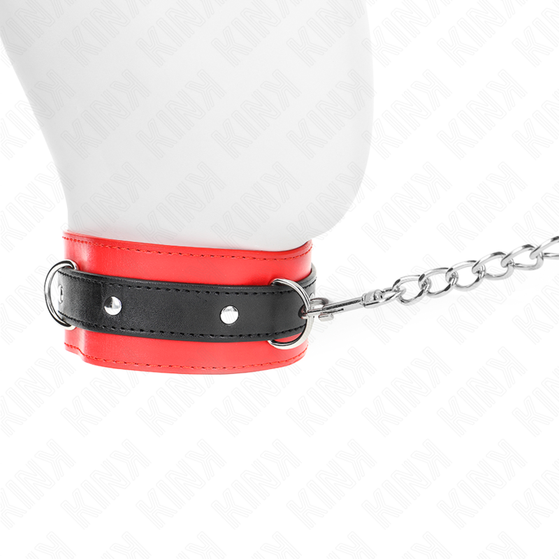 KINK - KRAAG MET RIEM 65 CM MET RODE BAND 54 X 4,5 CM