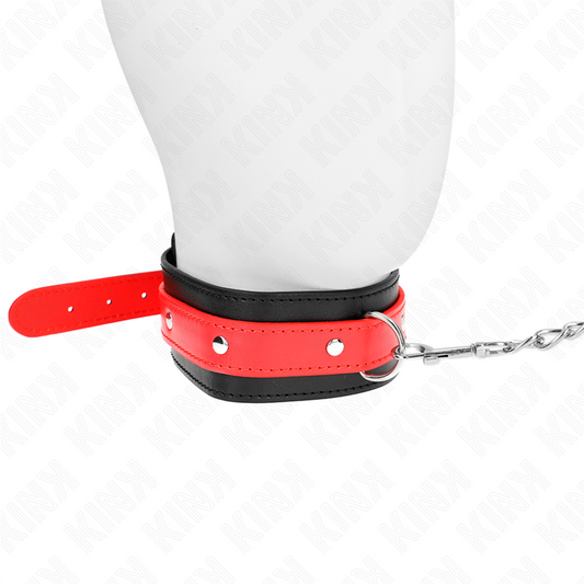 KINK - COLLIER AVEC RUBAN ROUGE 65 CM RÉGLABLE 36-43 CM X 5 CM