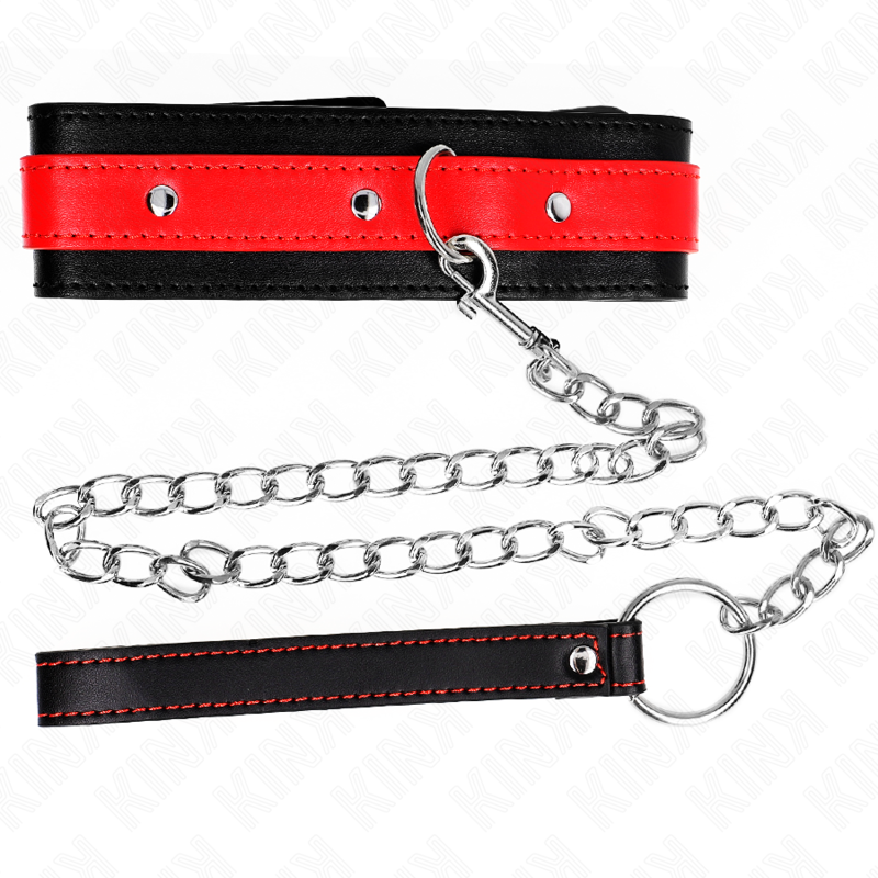 KINK - COLLIER AVEC RUBAN ROUGE 65 CM RÉGLABLE 36-43 CM X 5 CM
