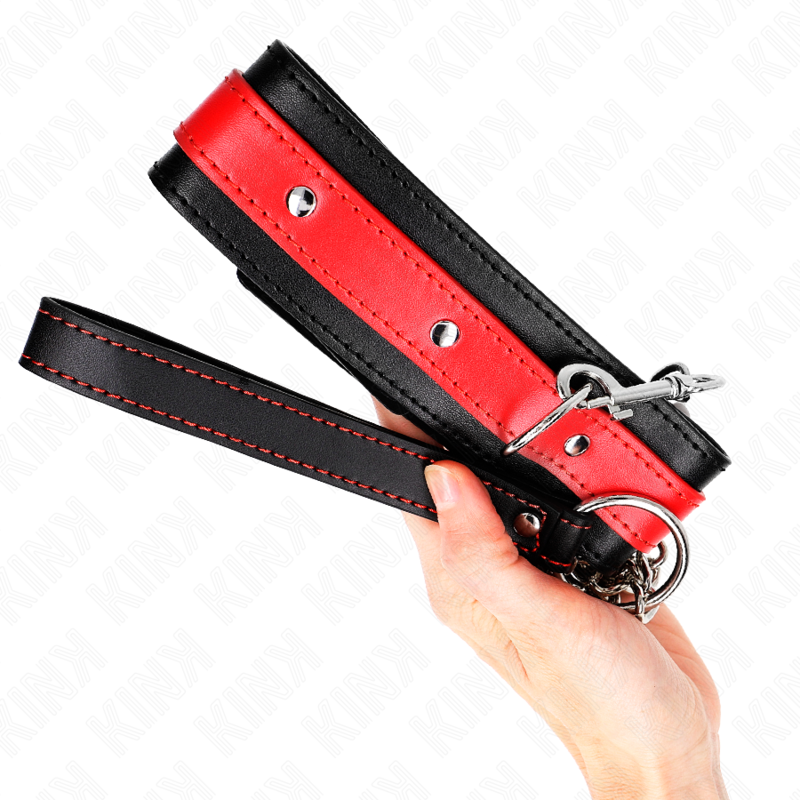 KINK - COLLIER AVEC RUBAN ROUGE 65 CM RÉGLABLE 36-43 CM X 5 CM