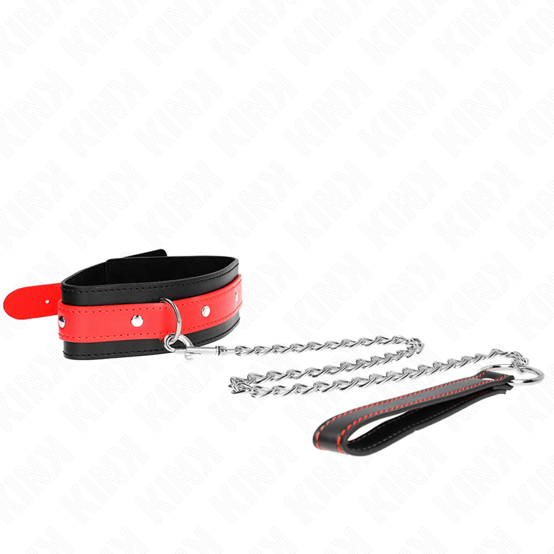 KINK - COLLIER AVEC RUBAN ROUGE 65 CM RÉGLABLE 36-43 CM X 5 CM