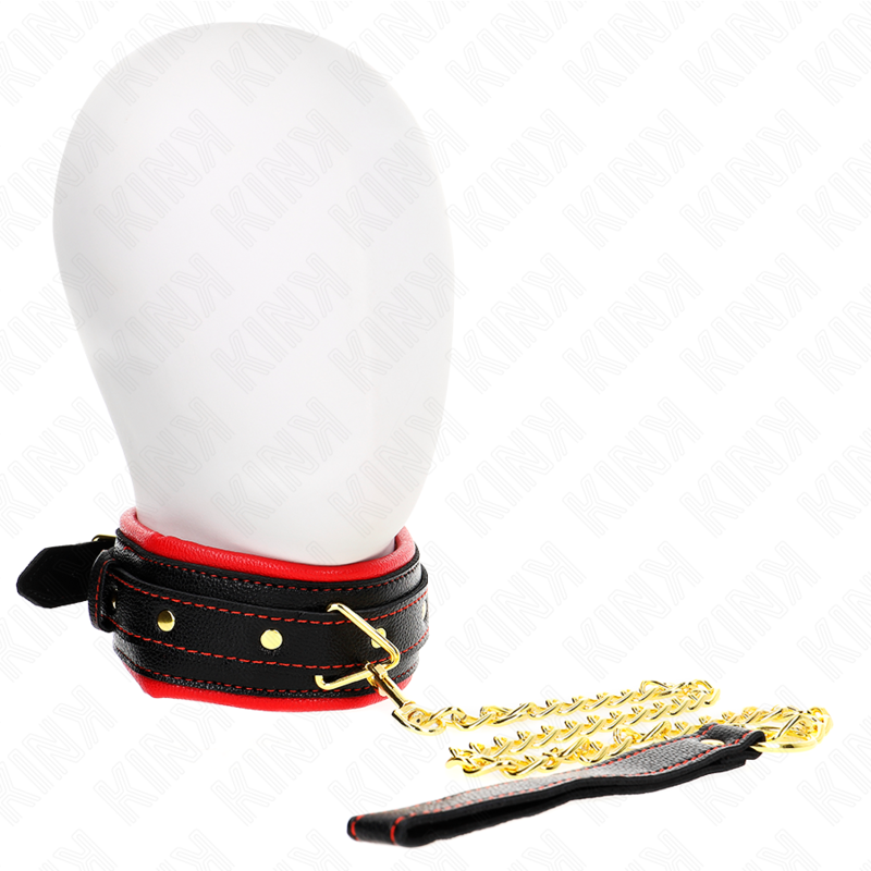 KINK - COLLIER AVEC BRACELET EN SIMILI CUIR ÉPONGE MODÈLE 2 RÉGLABLE 37-54 CM X 3 CM