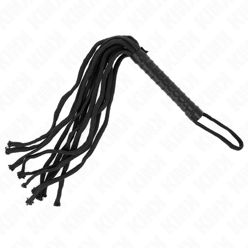 KINK - FOUET EN CORDE NOIR 56 CM