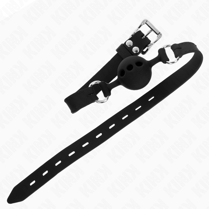 KINK - VOLLEDIGE SILICONEN KLEP 55 x 2 CM MET 4 CM BAL MAAT S ZWART VERSTELBAAR 35-51 CM