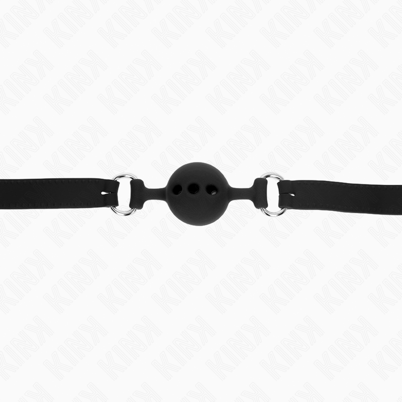 KINK - VOLLEDIGE SILICONEN KLEP 55 x 2 CM MET 4 CM BAL MAAT S ZWART VERSTELBAAR 35-51 CM