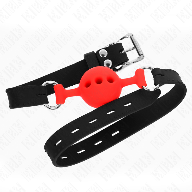 KINK - VOLLEDIGE SILICONEN KLEP 55 x 2 CM MET 4 CM BAL MAAT S ROOD VERSTELBAAR 35-51 CM