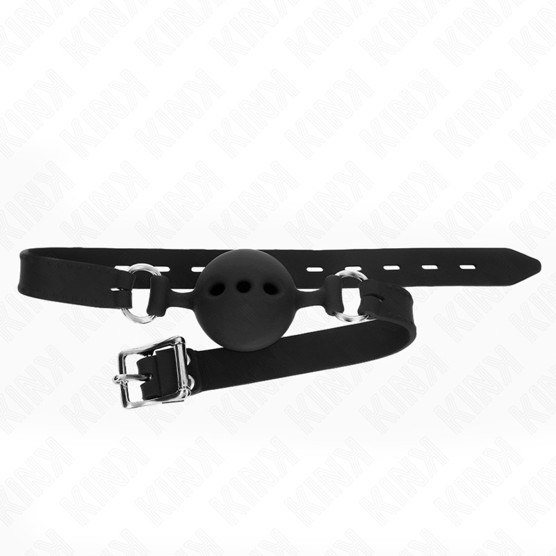 KINK - RABAT ENTIÈREMENT EN SILICONE 55 x 2 CM AVEC BOULE DE 5 CM TAILLE L NOIR RÉGLABLE 35-51 CM