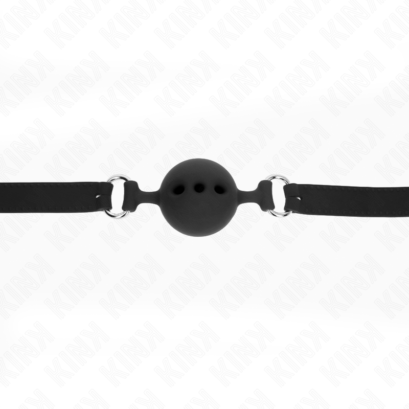 KINK - VOLLEDIGE SILICONEN KLEP 55 x 2 CM MET 5 CM BAL MAAT L ZWART VERSTELBAAR 35-51 CM