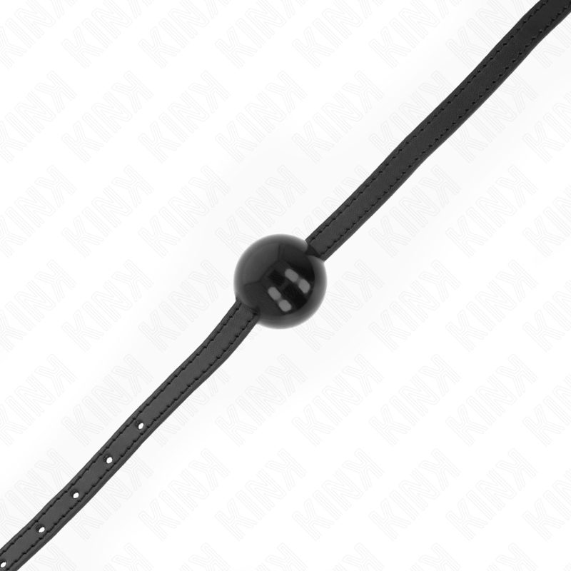 KINK - BÂILLON À BOULE DURE SIMPLE NOIR 4 CM 65 x 1,5 CM