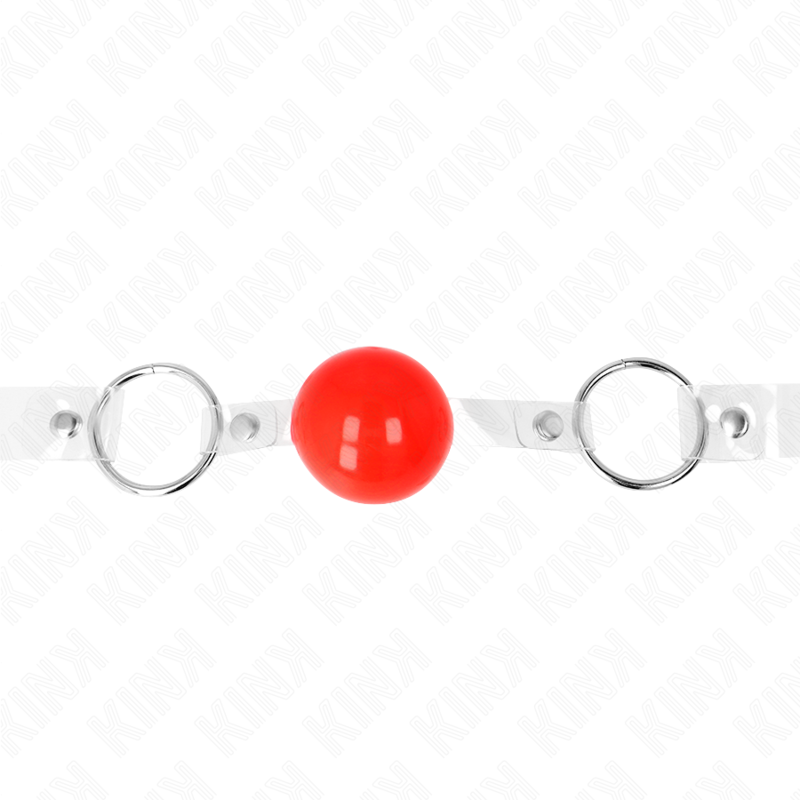 KINK - BÂILLON RÉGLABLE À BOULE EN PVC TRANSPARENT ROUGE 4 CM