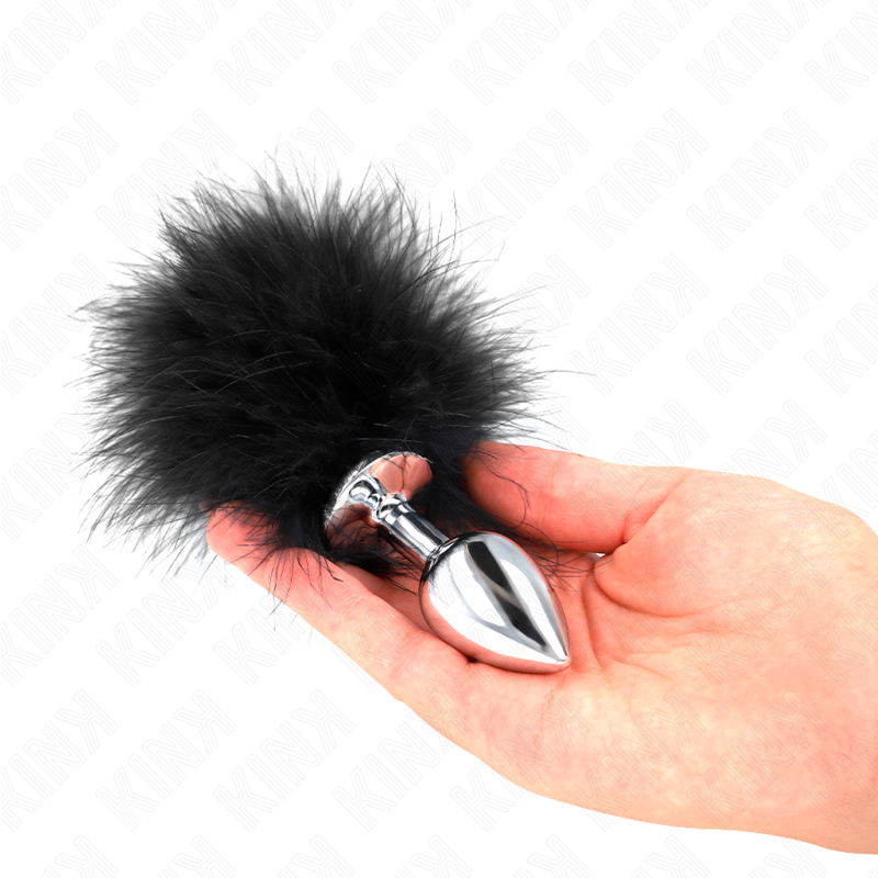 KINK - RVS ANALE PLUG 11 x 7 CM MET VEER 11 CM