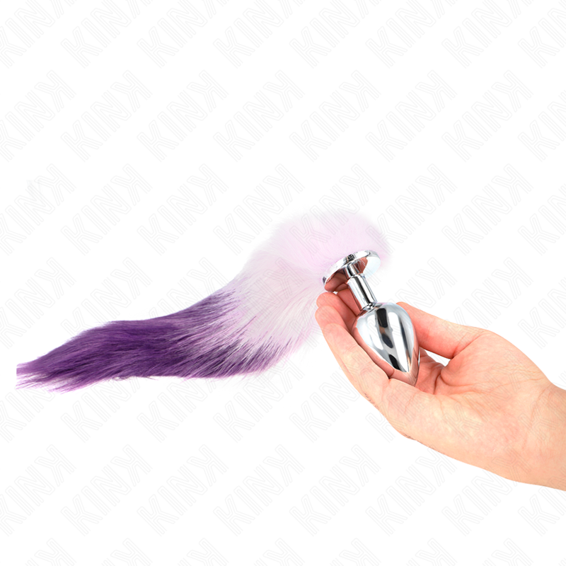 KINK - ANAL PLUG SIZE L 10 X 4 CM WITH PLASTIC TAIL 40 CM PURPLE