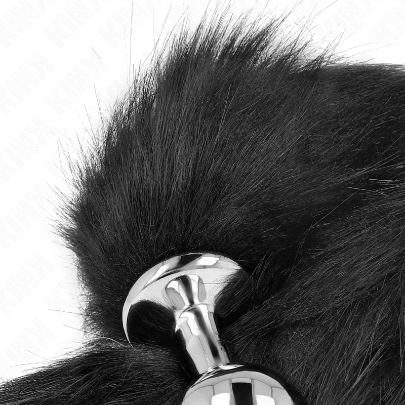KINK - PLUG ANAL TAILLE M 8 X 3,5 CM AVEC QUEUE PLASTIQUE 40 CM NOIR