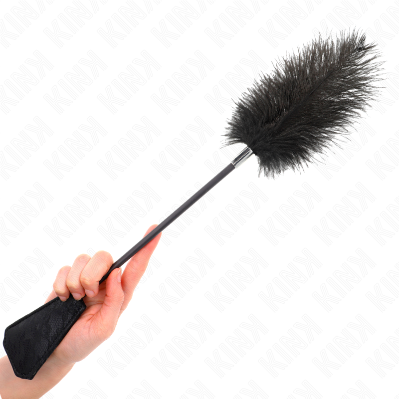 KINK - PLUMES D'AUTRUCHE À CHATOUILLER AVEC PALETTE EN DENTELLE 56 CM